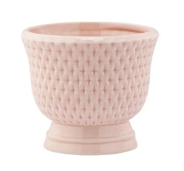 Napco Pink Dimple Compote Planter 4.25"H - Planters Merchandise