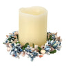 Pipberry Shell Candle Ring Cream - Blue 4" - Evergreen Home and Floral