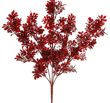 Greenhouse International Plastic Boxwood Bush Burgundy 18"H - Uncategorized Silk