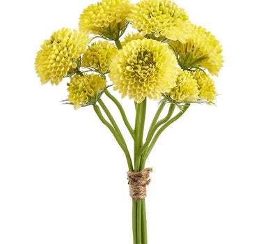 Allstate Pompon Dahlia Bundle Yellow 14" - Artificial Flowering Plants Silk