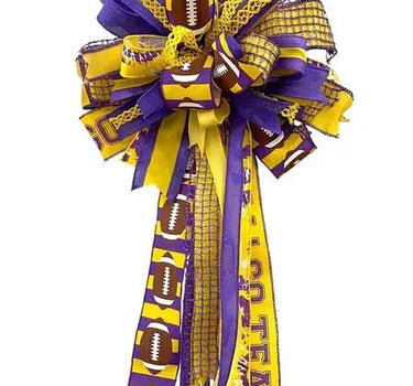 Purple/Yellow Go Team Ribbon 2.5" x 10 yd - Evergreen Home and Floral