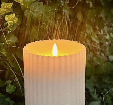 Radiance Outdoor Pillar Battery Candle Medium 4" x 6.5" - Evergreen Home and Floral