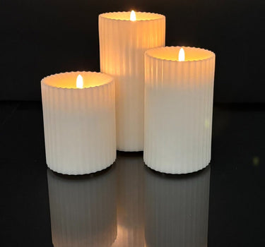 Radiance Outdoor Pillar Battery Candle Small 4" x 5" - Evergreen Home and Floral