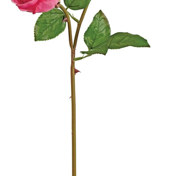 Select Real Touch Garden Rose Spray Fuchsia 24" - Artificial Flowering Plants Silk