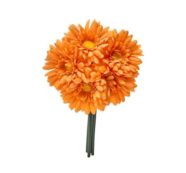 Regency Real Touch Gerbera Bundle (x5) Orange 11.5" - Artificial Flowering Plants Silk