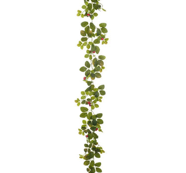 Allstate Real Touch Strawberry Leaf Garland 6' - Garlands Silk