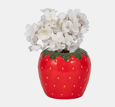 Sagebrook Red-Green Strawberry Planter 7"W x 6"H - Planters Merchandise