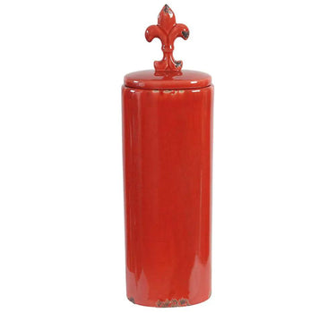 A&B Red Lidded Ceramic Jar 6.5" x 23" - Decorative Jars Merchandise