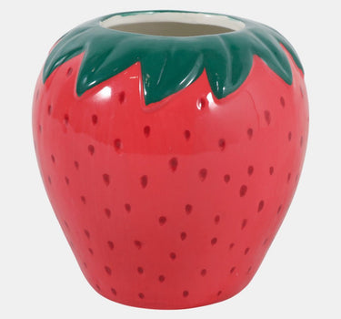 Sagebrook Red Strawberry Pencil Cup/Vase 4" - Vases Merchandise