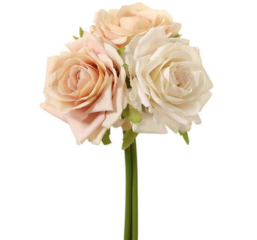 Allstate Rose Bundle Pink-Cream 7.5" - Artificial Flowering Plants Silk