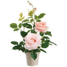 Allstate Rose Plant in Plastic Pot Pink 15.5" - Artificial Flowering Plants Silk