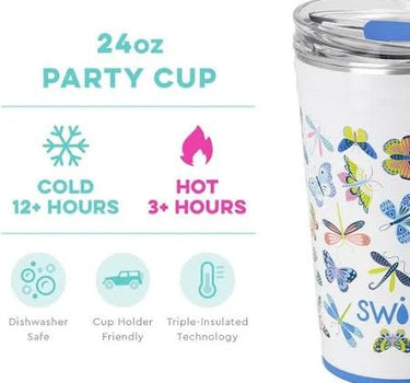 Party Cup 24oz- Butterfly Bliss