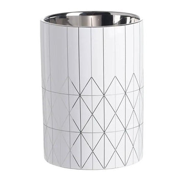A&B Silver-White Vase 6.5"D x 8.5" - Vases Merchandise