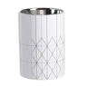 A&B Silver-White Vase 6.5"D x 8.5" - Vases Merchandise