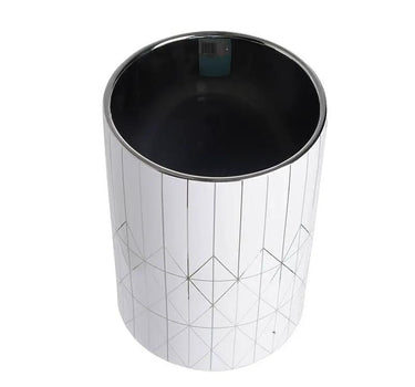 A&B Silver-White Vase 6.5"D x 8.5" - Vases Merchandise