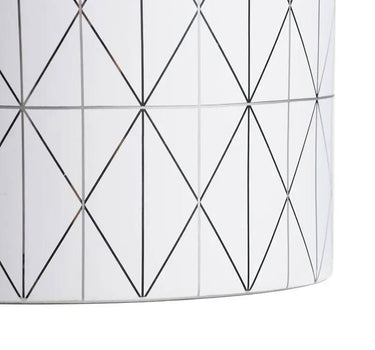 A&B Silver-White Vase 6.5"D x 8.5" - Vases Merchandise