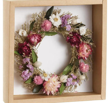 Allstate Strawflower/Statice Candle Ring Fuchsia 6.5" - Wreaths Silk