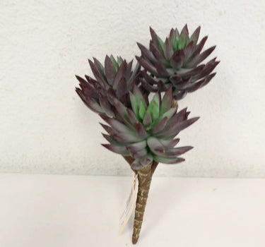 Supreme Succulent Pick Grey-Purple 8" - Artificial Non-Flowering Plants Silk