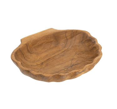 A&B Teak Seashell Plate 8" x 6.5" - Decorative Plates Merchandise