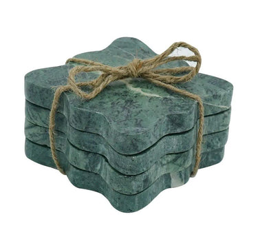 A&B Teal Marble Coasters (Set of 4) 4"x 4" - Coasters Merchandise