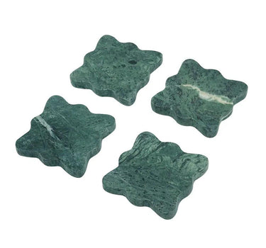 A&B Teal Marble Coasters (Set of 4) 4"x 4" - Coasters Merchandise