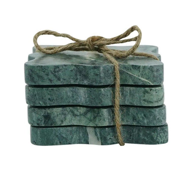 A&B Teal Marble Coasters (Set of 4) 4"x 4" - Coasters Merchandise
