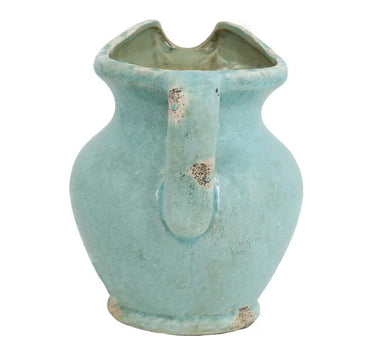 A&B Teal Terracotta Pitcher Vase 8" x 7" x 9" - Vases Merchandise