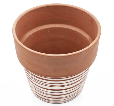 Terracotta Swirl Pot Large 9.5" x 9.5" - Evergreen Home and Floral