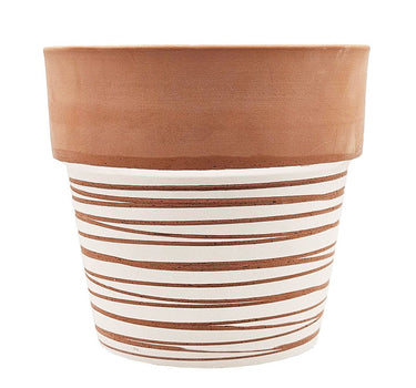 Terracotta Swirl Pot Medium 8.5" x 8" - Evergreen Home and Floral
