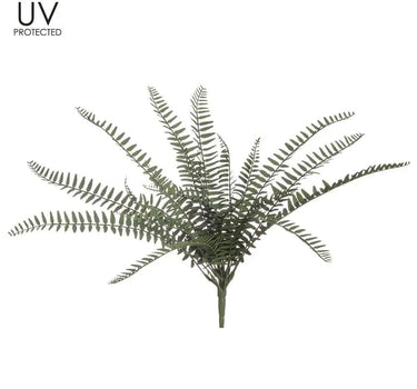Allstate UV & FR Boston Fern Bush Green 16.5" - Artificial Non-Flowering Plants Silk