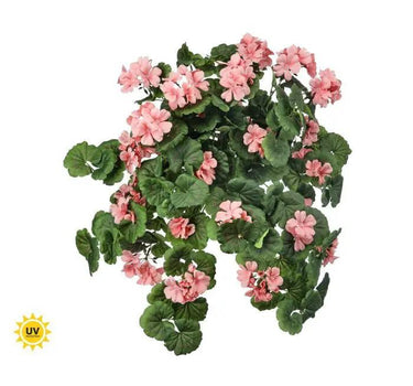 Regency UV Geranium Hanging Bush Peach 27" - Silk