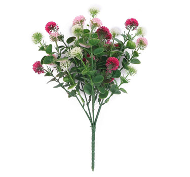 Select UV Mini Pom Bush Fuchsia/Pink 12" - Uncategorized Silk