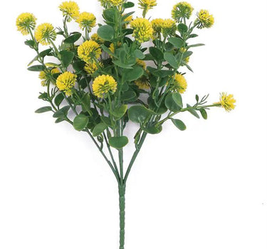 Select UV Mini Pom Bush Yellow 12" - Uncategorized Silk