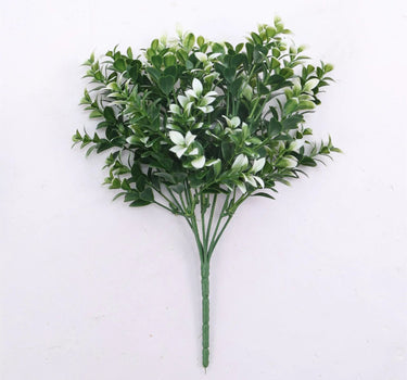 Select UV Mini Tea Leaf Bush White/Green 12" - Artificial Non-Flowering Plants Silk