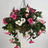 Evergreen Home and Floral UV Petunia Pink/ White Hanging Basket - Uncategorized
