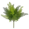 Greenhouse International UV Plastic Mini Maiden Hair Fern Bush 20.5"L - Artificial Non-Flowering Plants Silk