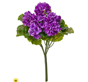 Regency UV Real Touch Geranium Bush Purple 17" - Silk