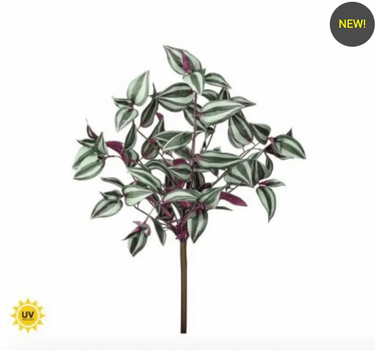 Regency UV Tradescanthia Bush 19 Purple/Green - Artificial Flowering Plants Silk