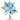 Velvet poinsettia stem, light blue silk artificial flower, 22in Direct Export