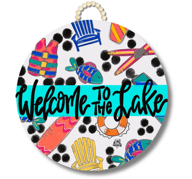 DK Designs "Welcome To The Lake" Lake Life Door Hanger - Decor Merchandise