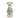 A&B White Ceramic Candle Holder with Green Floral Pattern Small 4.5"D x 10" - Candle Holders Merchandise