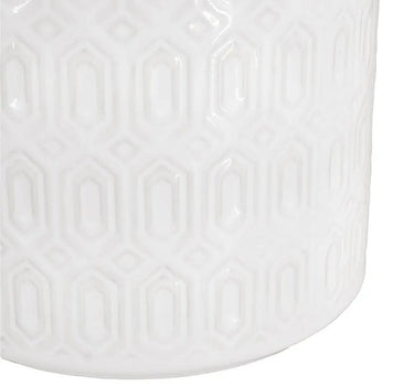 A&B White Ceramic Geometric Planter (2 Sizes) 6-7" - Uncategorized Merchandise
