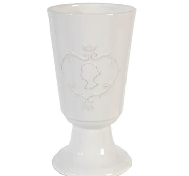 A&B White Embossed Vase 5" x 10" - Vases Merchandise