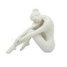 A&B White Stone-Resin Seated Woman Figurine 10.5" x 9" - Sculptures & Statues Merchandise