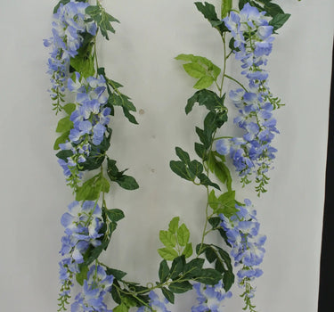 Golden Bell Wisteria Garland Blue 6' - Garlands Silk