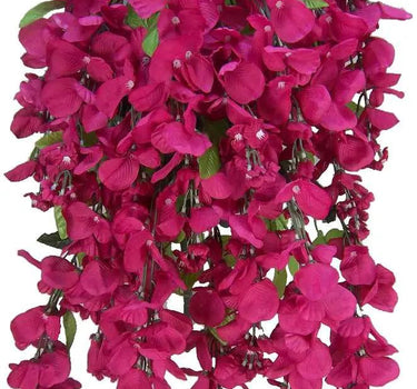 GSC Wisteria Hanging Bush Fuchsia (Beauty) - Artificial Flowering Plants Silk
