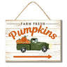 Wood - Jute Farm Fresh Pumpkins Sign 6.5" x 5" - Evergreen Home and Floral