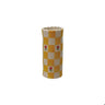 Hazel Mazel Yellow Checker Floral Vase 2.5"D x 5.75"H - Vases Merchandise