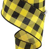 Yellow/Black Buffalo Plaid Ribbon 2.5" X 10Yd - Evergreen Home and Floral