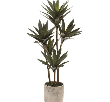 Allstate Yucca Plant in Cement Pot 31" - Artificial Non-Flowering Plants Silk